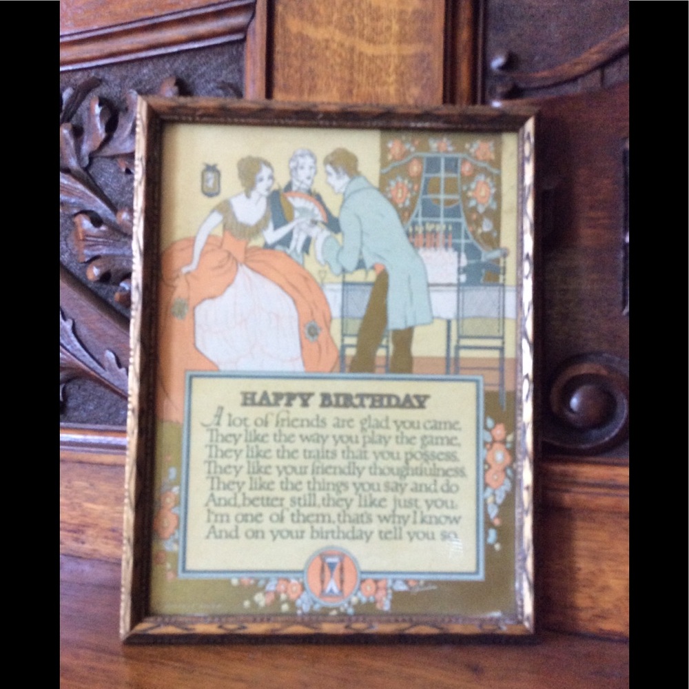 Vintage ‘Happy Birthday ‘ Print Circa 1930’s